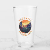 Yosemite Sunset National Park Retro in nood Glas (Voorkant)