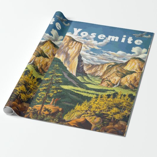 Yosemite Travel Art Cadeaupapier (Uitgerold)