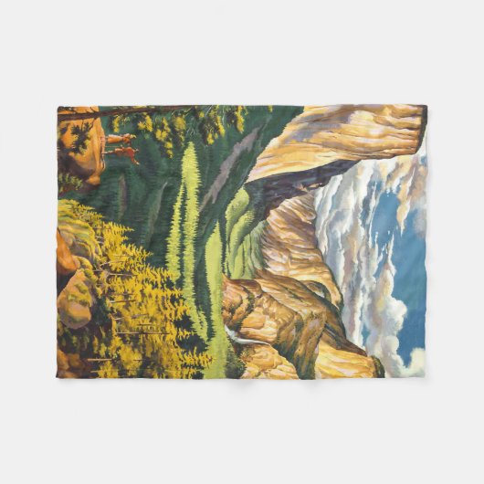 Yosemite Travel Art Fleece Deken (Voorkant (Horizontaal))