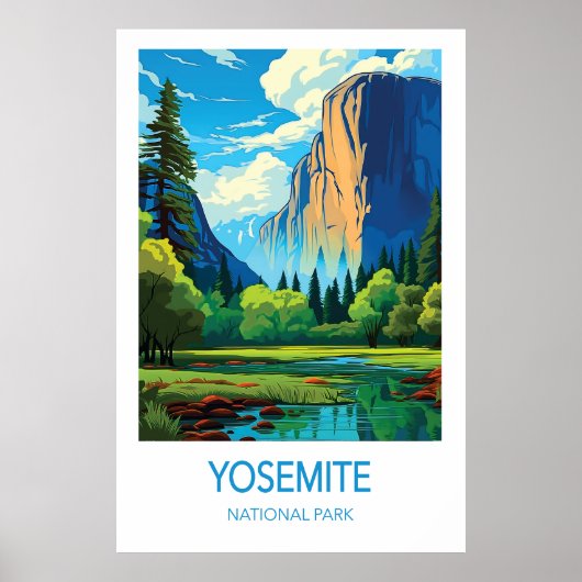 Yosemite Travel Poster National Park Art (Voorkant)