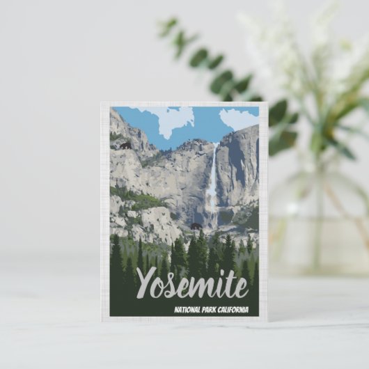 Yosemite Travel Poster National Park Briefkaart (Staand voorkant)