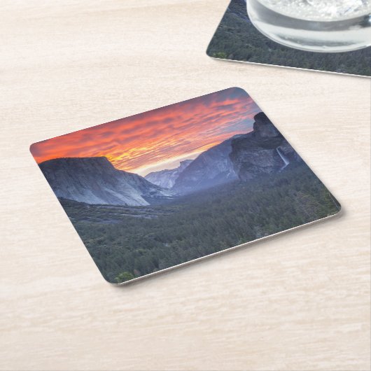 Yosemite Tunnel Uitzicht Kartonnen Onderzetters (Schuin)