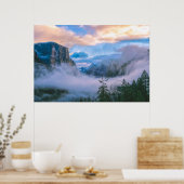 Yosemite Tunnel View met mist Poster (Keuken)