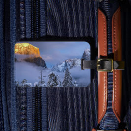Yosemite Tunnel View Winter Wonderland Zonsonderga Bagagelabel