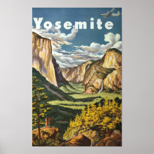 Yosemite United Airlines Vintage Reizen Poster
