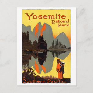 Yosemite USA Vintage Travel Poster teruggezet Briefkaart