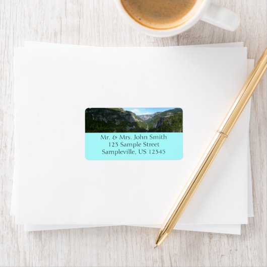 Yosemite-vallei in het Nationaal Park Yosemite Etiket (Insitu)