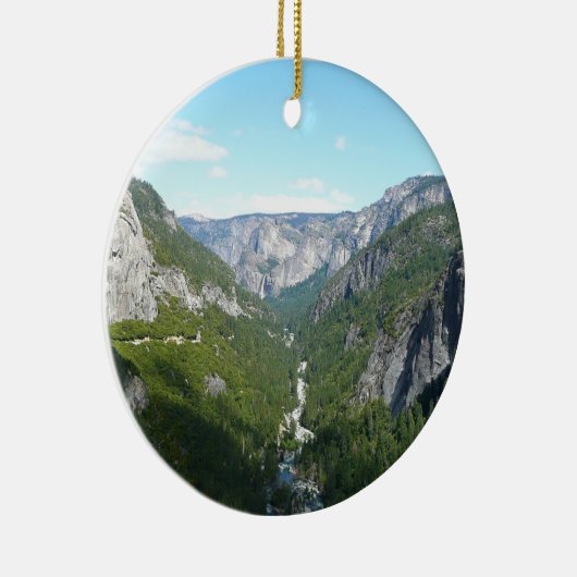 Yosemite-vallei in het Nationaal Park Yosemite Keramisch Ornament (Rechts)