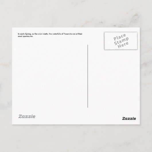 Yosemite Valley Briefkaart (Achterkant)