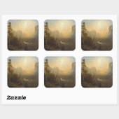 Yosemite Valley, Glacier Point Trail Vierkante Sticker (Vel)