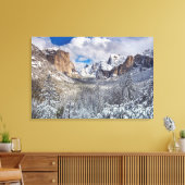 Yosemite Valley in sneeuw Canvas Afdruk (Insitu (Woonkamer))