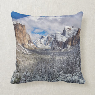 Yosemite Valley in sneeuw Kussen