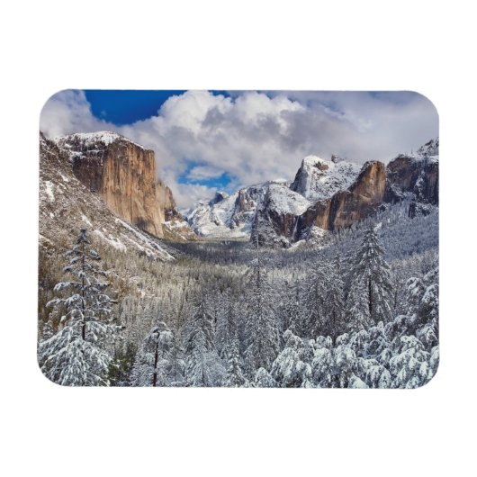 Yosemite Valley in sneeuw Magneet (Horizontaal)