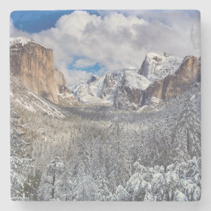 Yosemite Valley in sneeuw Stenen Onderzetter