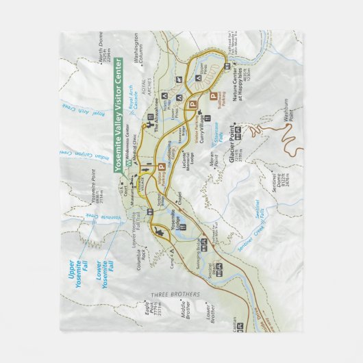 Yosemite Valley map fleece deken (Voorkant)