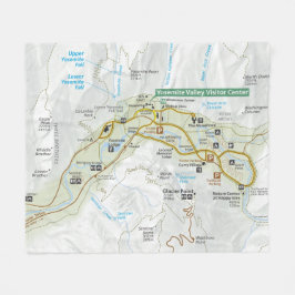 Yosemite Valley map fleece deken