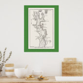 Yosemite Valley Map uit 1876 Poster (Keuken)