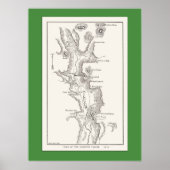 Yosemite Valley Map uit 1876 Poster (Voorkant)