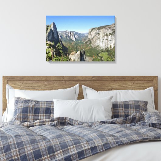 Yosemite Valley Panorama 2 - Yosemite Canvas Afdruk (Insitu (Slaapkamer))