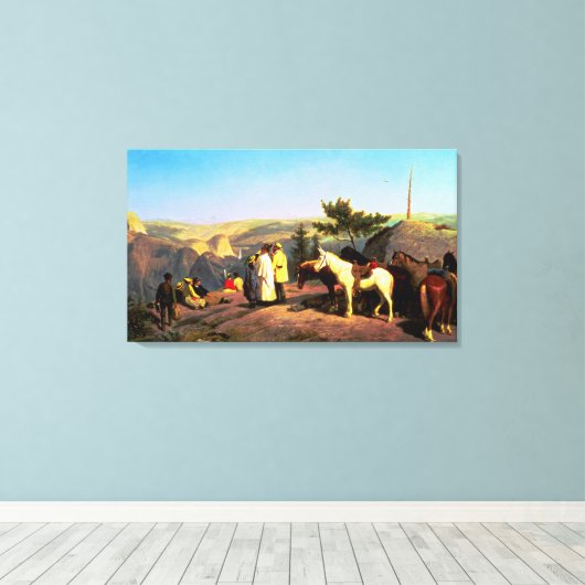 Yosemite Valley uit Glacier Point 1874 Canvas Afdruk (Insitu (Houten vloer))