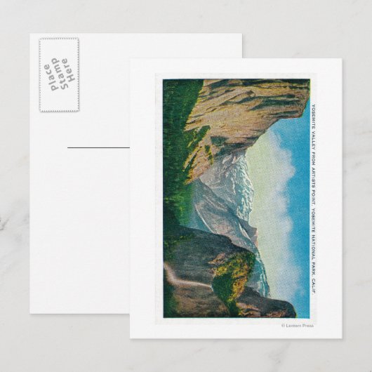 Yosemite Valley van Artist's Point Briefkaart (Voorkant / Achterkant)