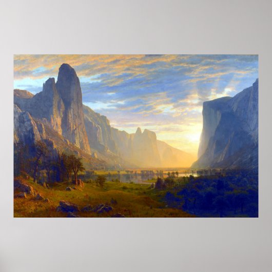 Yosemite Valley van bovenaf Albert Bierstadt 1865 Poster (Voorkant)