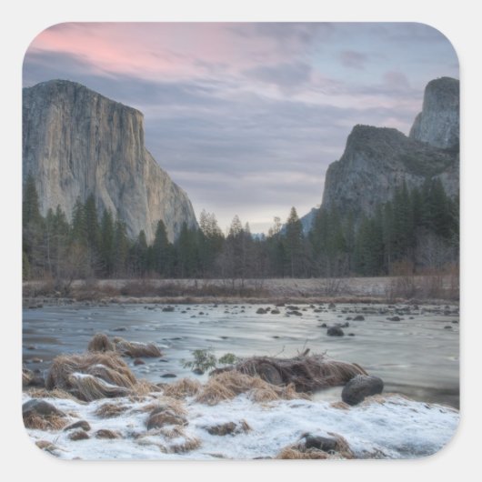 Yosemite Valley Vierkante Sticker (Voorkant)