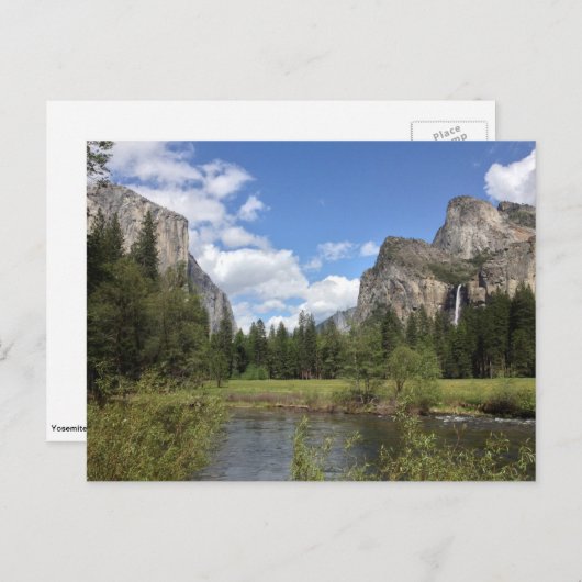 Yosemite Valley Waterfall Briefkaart (Voorkant / Achterkant)