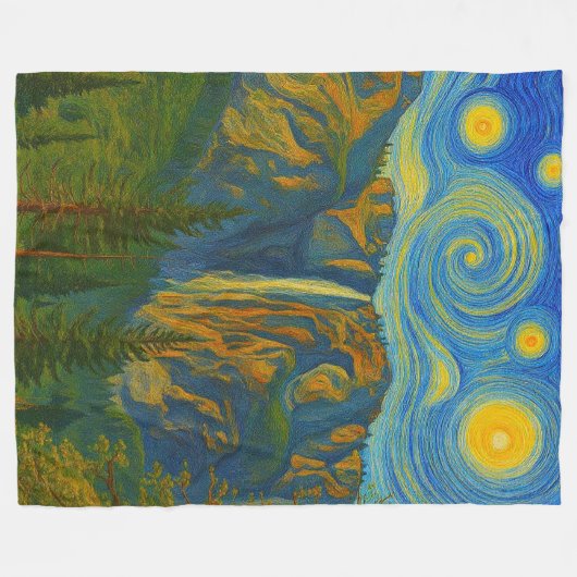 Yosemite Valley Yosemite National Park ala van Gog Fleece Deken (Voorkant (Horizontaal))