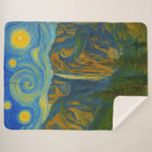 Yosemite Valley Yosemite National Park ala van Gog Sherpa Deken (Voorkant (horizontaal))