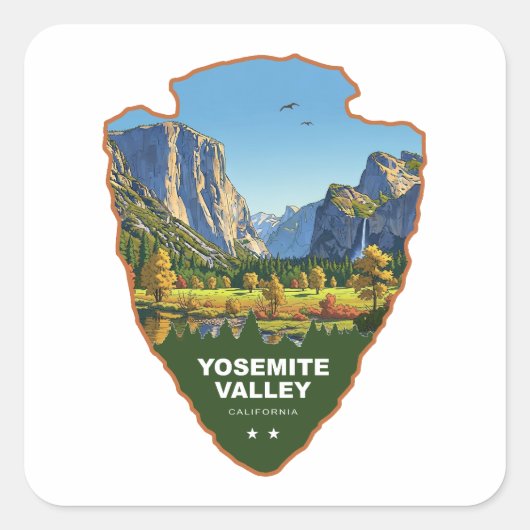 Yosemite Valley Yosemite National Park Arrowhead Vierkante Sticker (Voorkant)