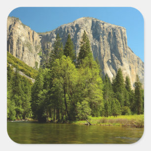 Yosemite Vanaf Valleibodem, Sierra-Nevada Vierkante Sticker