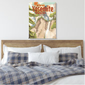 Yosemite Vintage Poster Canvas Afdruk (Insitu (Slaapkamer))