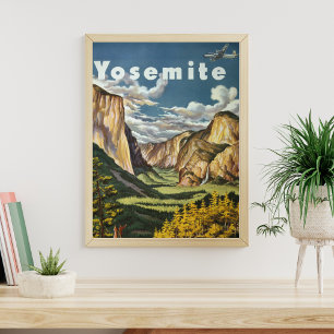 Yosemite vintage poster, Reizen Perfect Poster