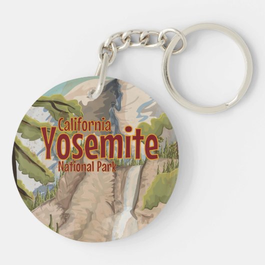 Yosemite Vintage Poster Sleutelhanger (Achterkant)