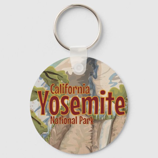 Yosemite Vintage Poster Sleutelhanger (Voorkant)