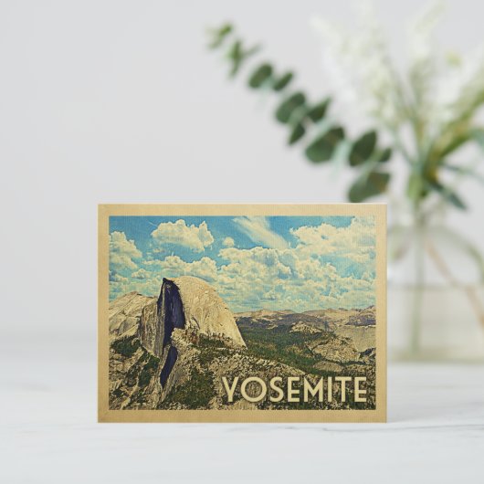 Yosemite Vintage Travel Briefkaart (Staand voorkant)