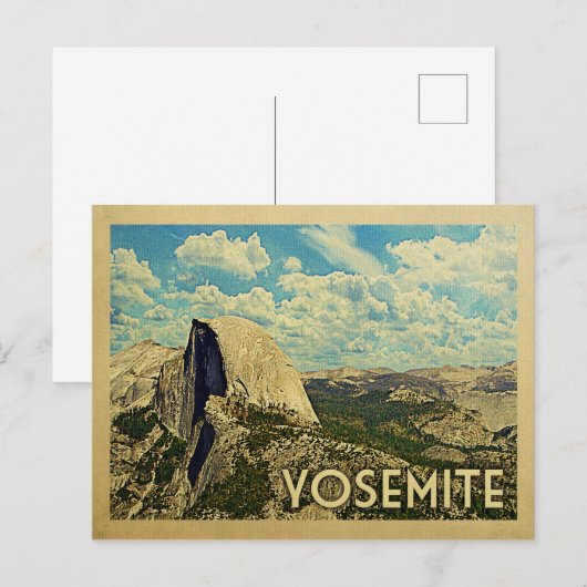 Yosemite Vintage Travel Briefkaart (Voorkant / Achterkant)