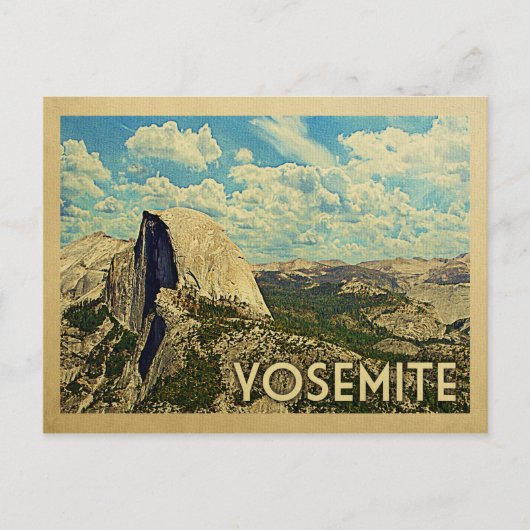 Yosemite Vintage Travel Briefkaart (Voorkant)