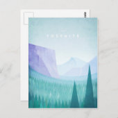 Yosemite Vintage Travel Poster - Art Briefkaart (Voorkant / Achterkant)