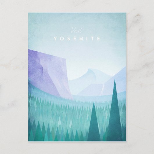 Yosemite Vintage Travel Poster - Art Briefkaart (Voorkant)