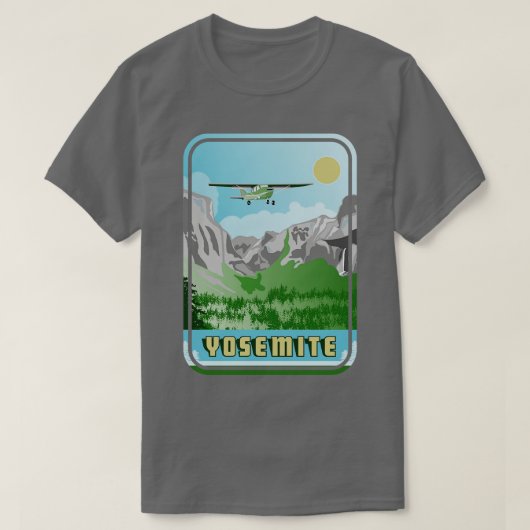 Yosemite Vintage Travel Poster T-shirt (Design voorkant)