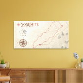 Yosemite Wandelkaart Print (Insitu (Woonkamer))