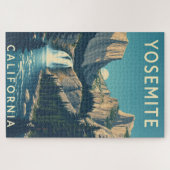 Yosemite Waterfall California  Retro Legpuzzel (Horizontaal)
