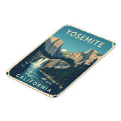 Yosemite Waterfall California  Retro Magneet (Linkerzijde)