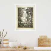 Yosemite Waterfall, Californië Poster (Keuken)