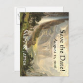 Yosemite Waterfall Vista Save the Date Briefkaart (Voorkant / Achterkant)