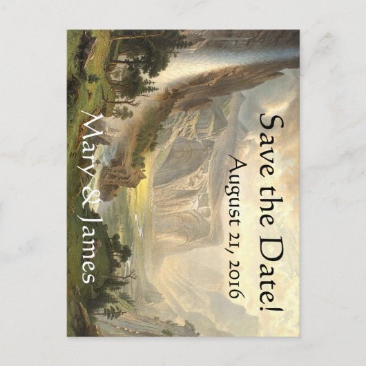 Yosemite Waterfall Vista Save the Date Briefkaart (Voorkant)