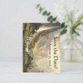 Yosemite Waterfall Vista Save the Date Briefkaart (Staand voorkant)