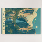 Yosemite Waterval Retro Legpuzzel (Horizontaal)